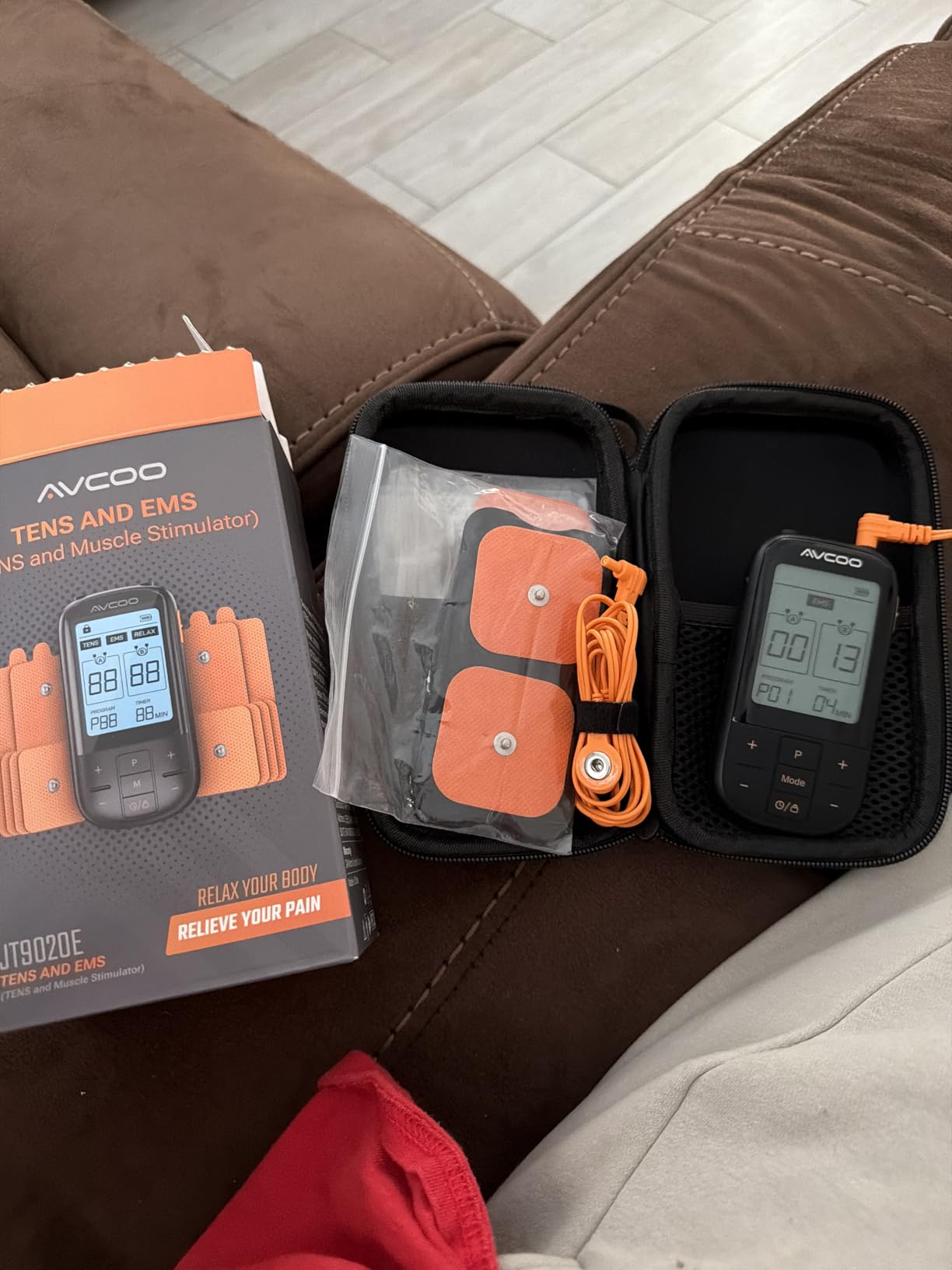 AVCOO 3-in-1 TENS Unit with EMS & Relax for Pain Relief, 32 Modes, EVA Case customer photo 1