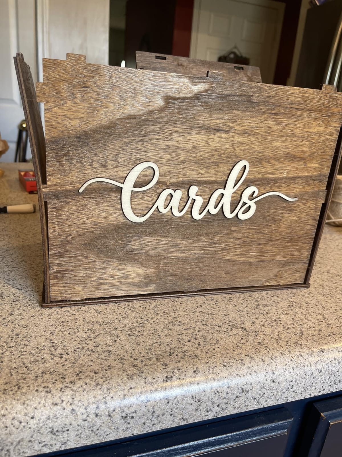 Cregugua Rustic Wooden Card box 12x9x7 Inch Gift Card Box for Wedding Birthday Baby Shower Graduation Party customer photo 2