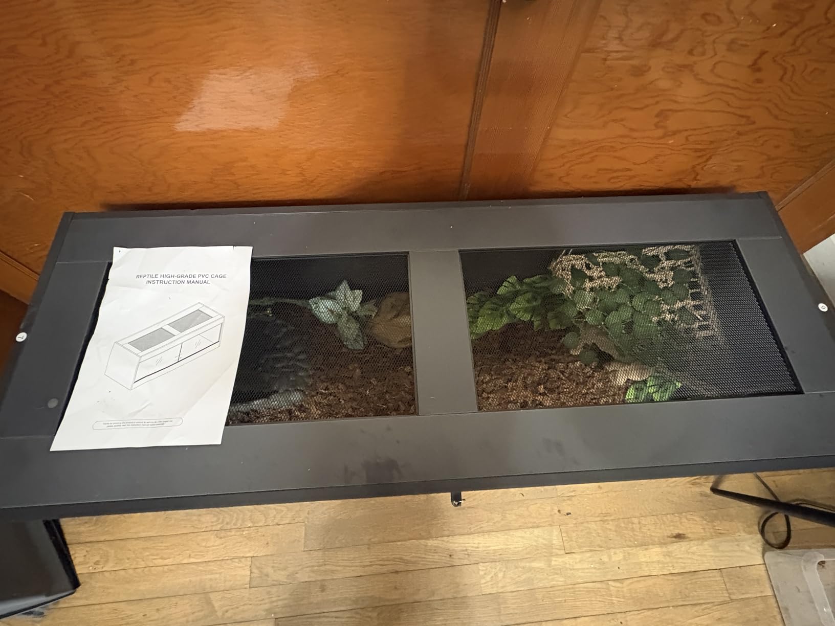 REPTI ZOO 68 Gallon PVC Reptile Terrariums, 48x18x18 Reptile Tanks Enclosure for Bearded Dragon Ball Python Snake Gecko, PVC Reptile Lounge Habitat with Glass Sliding Door & Top Screen Ventilation customer photo 1