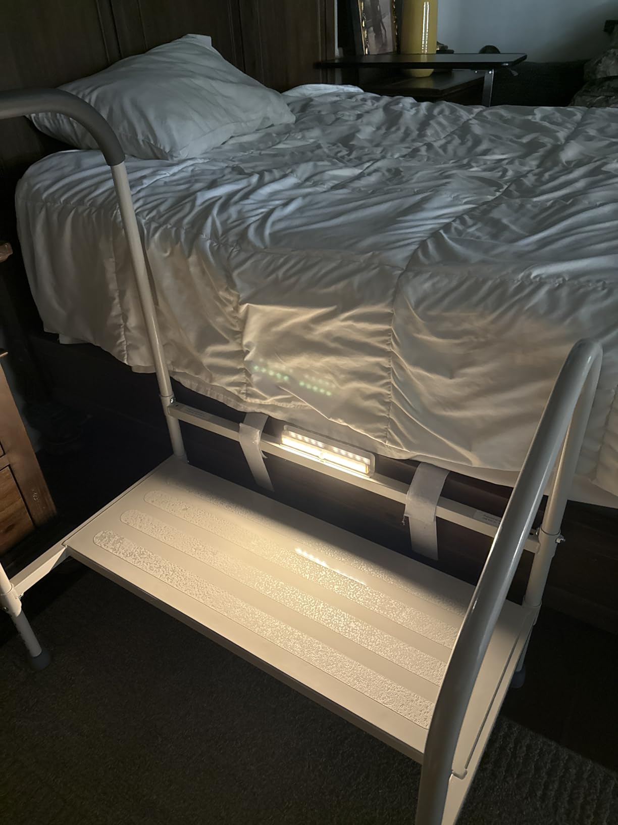step2bed Deluxe Bed Rails for Elderly Adults - Adjustable Height Bed Safety Rail for Seniors with Cane Holder, LED Light, Mesh Bag, Handicap Grab Bars and More - Premium Bed Side Step Assist Device customer photo 1