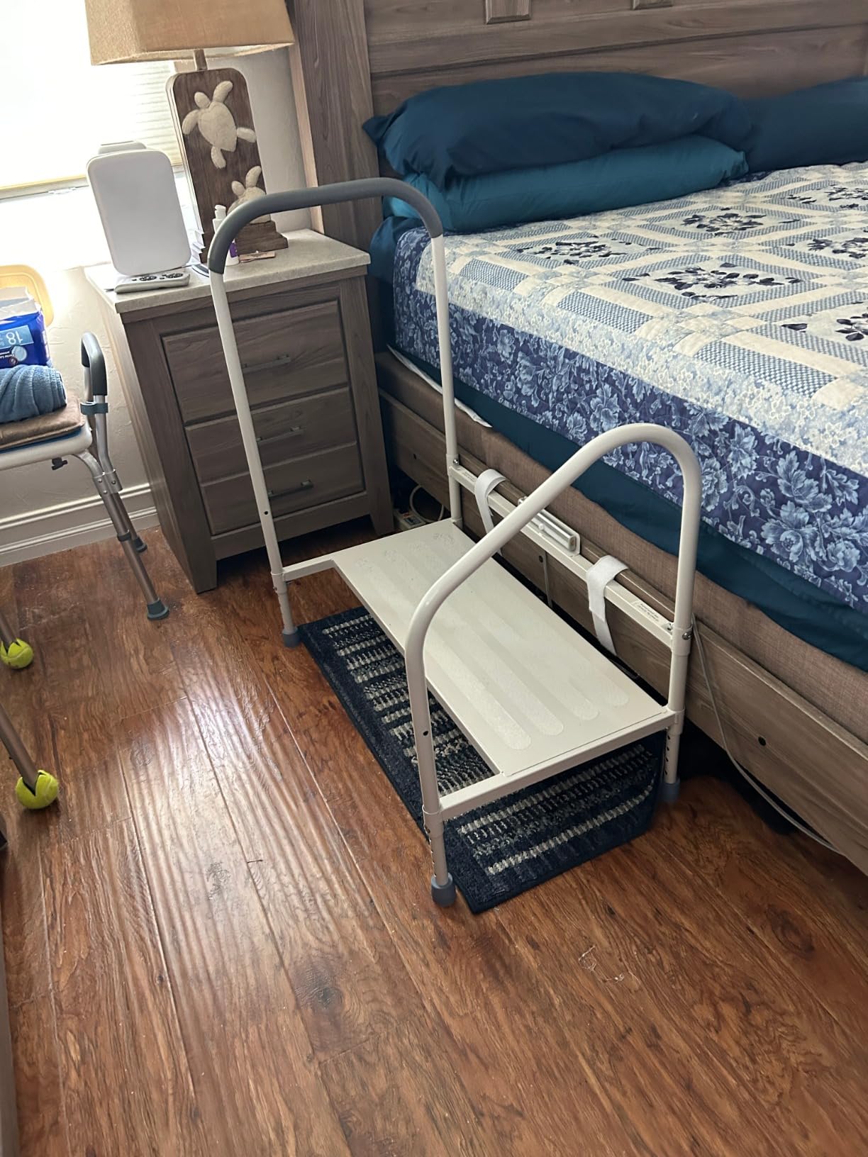 step2bed Deluxe Bed Rails for Elderly Adults - Adjustable Height Bed Safety Rail for Seniors with Cane Holder, LED Light, Mesh Bag, Handicap Grab Bars and More - Premium Bed Side Step Assist Device customer photo 2
