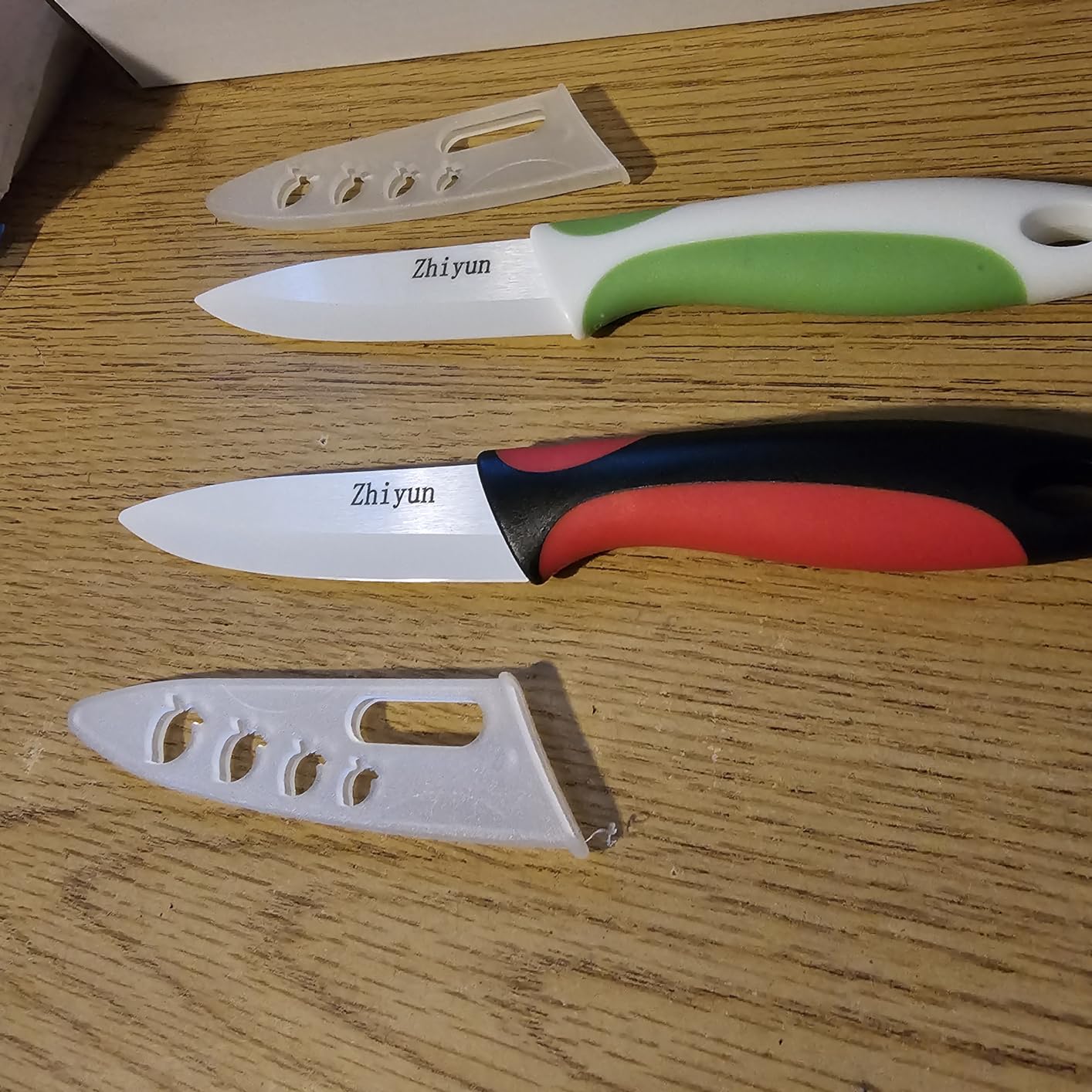 3 PCS Colorful Knivies Set, 4 Inch Ceramic knife 3 PCS Knives with Zirconia Blade and Sheath Covers,use for meat fruit vegetable and bread (green blue and pink) customer photo 2