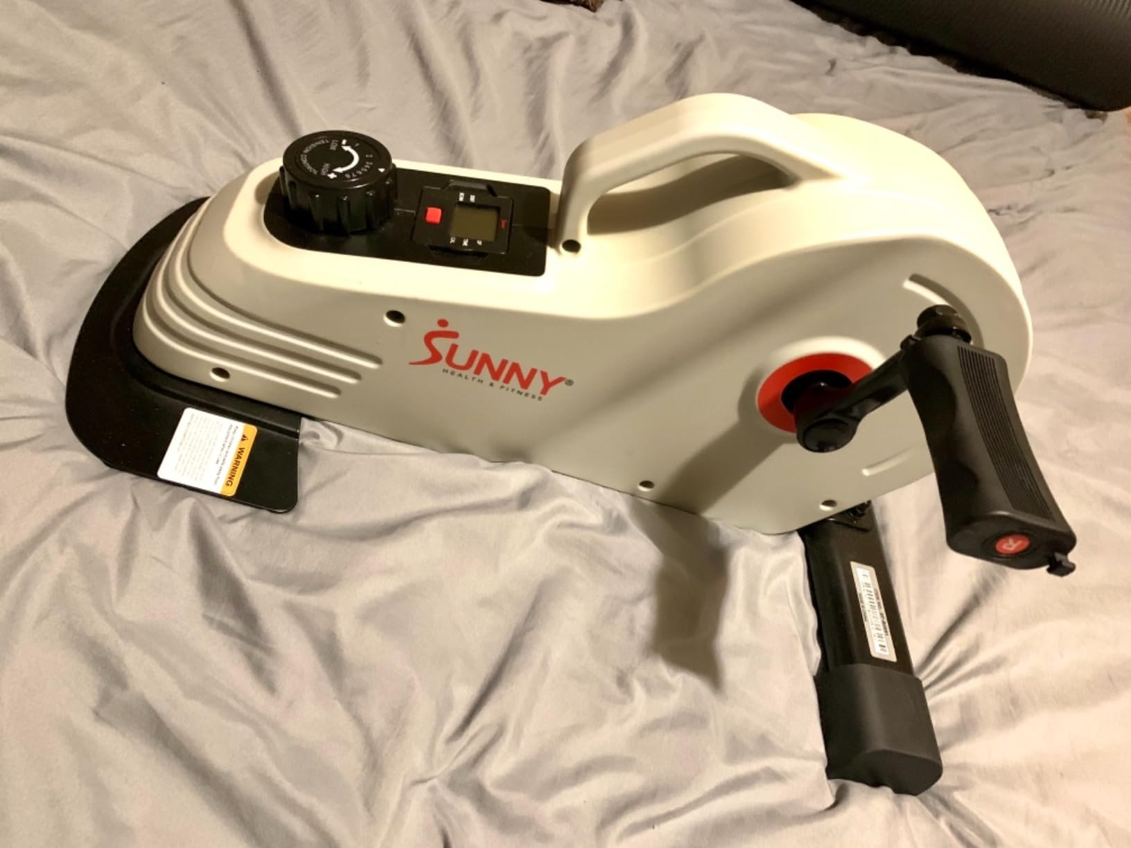 Sunny Health & Fitness 2-in-1 Smart Magnetic Pedal Exerciser, Compact Indoor Under-Desk Mini Exercise Bike for Full Body Cardio Workout and Physical Therapy, Free SunnyFit Training App Connection customer photo 1