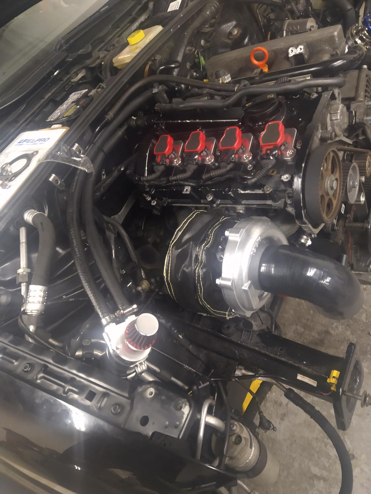 T4 Turbo Blanket Heat Shield cover wrap for Turbocharger with Fastener Springs (black) customer photo 1