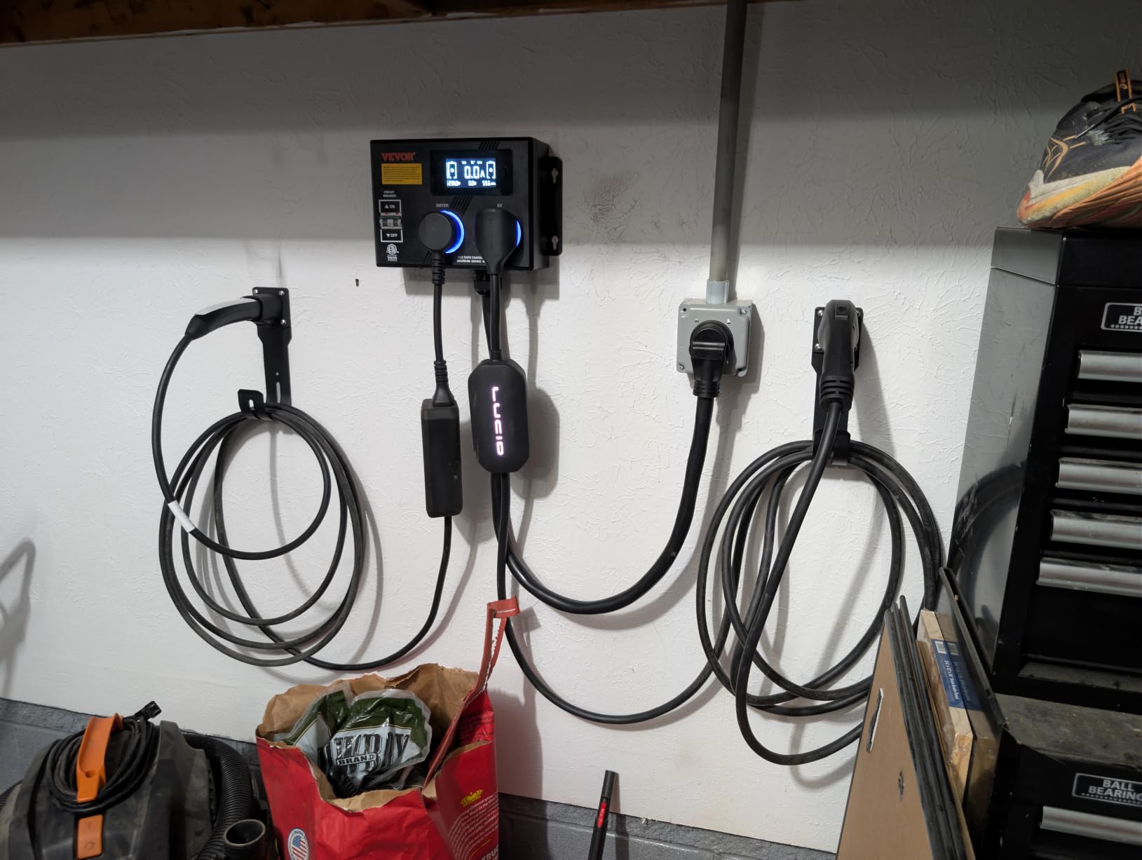 MECMO EV Charger Holder SAE J1772 Nozzle Holster Dock and J-Hook Combination Wall Mount, EVSE Electric Vehicle Car Charger Cable Organizer customer photo 2
