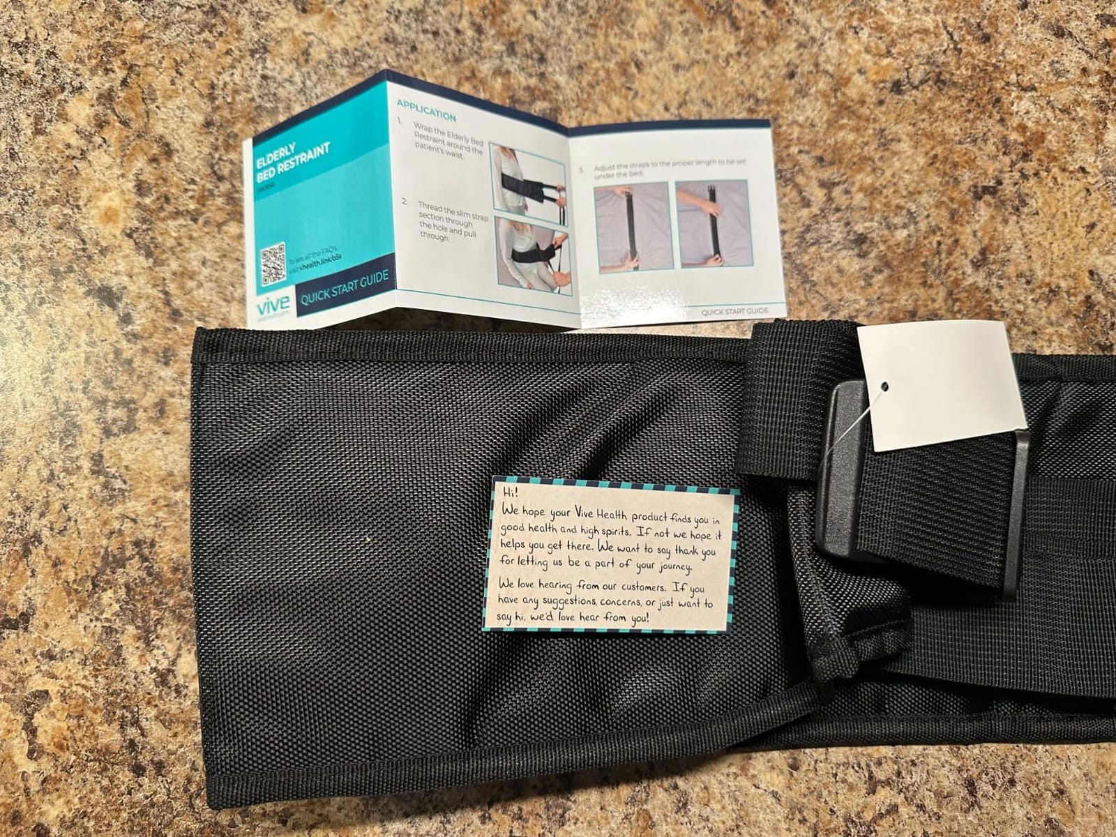 Vive Bed Restraints for Elderly Dementia Patients - Safety Belt for Wheelchair & Bed - Fall Prevention Device for Seniors - Adjustable Strap and Cushioned Waist Belt for Hospital Caregivers customer photo 1
