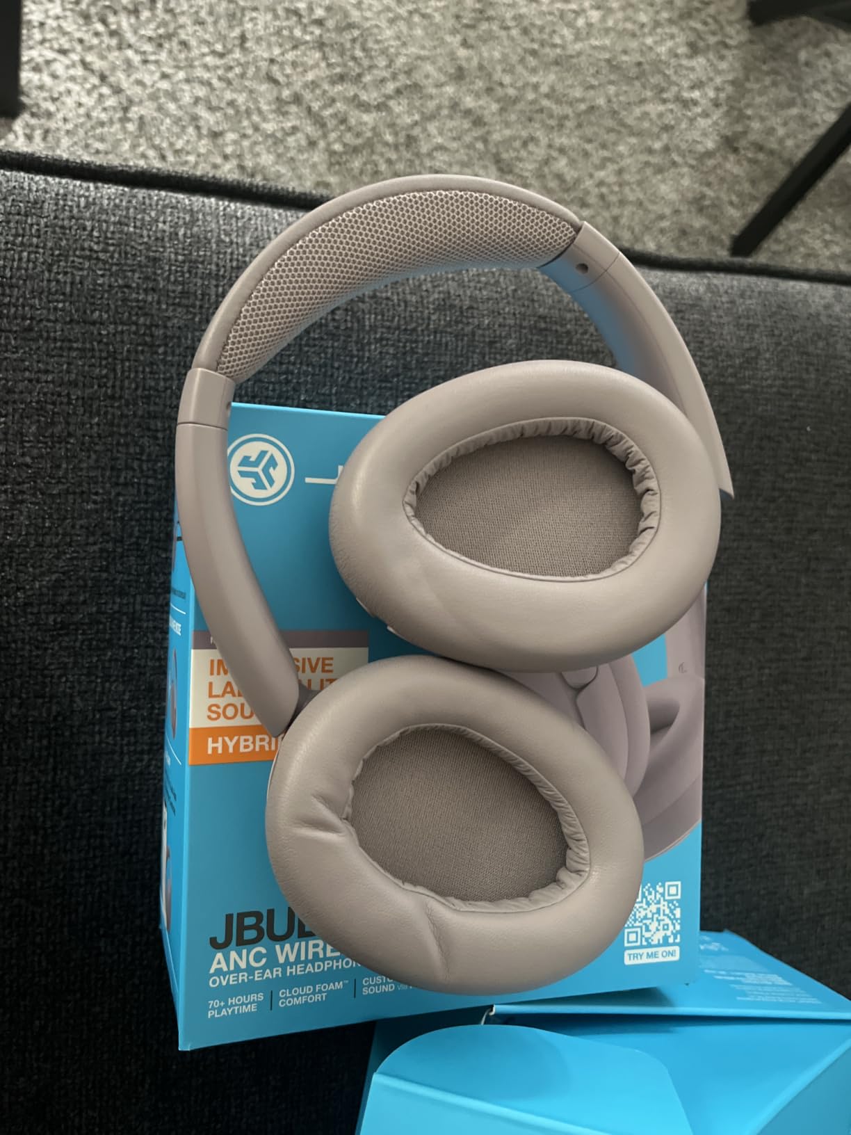 JLab, JBuds Lux ANC, Over Ear Headphones, Active Noise Cancelling, Bluetooth, Spatial Audio, Sage customer photo 1