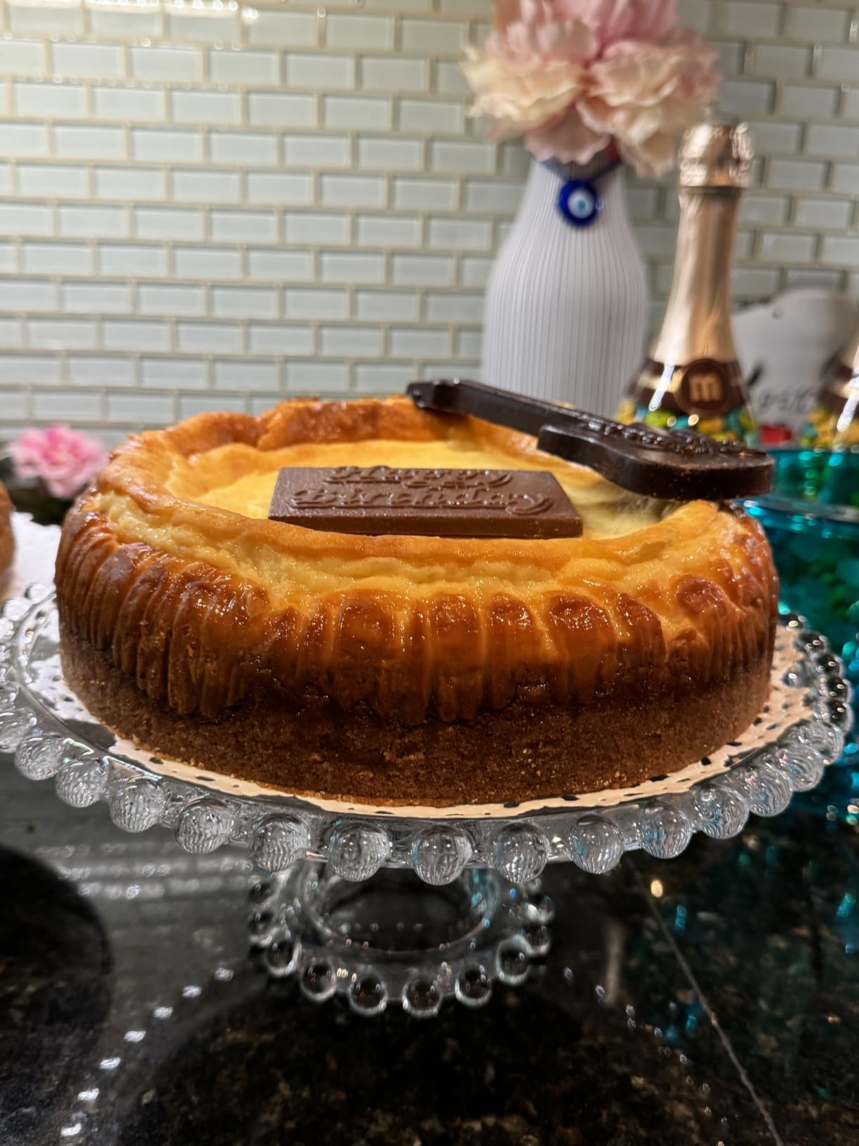 Fitz & Floyd Beaded Large Glass Cake Stand, 10.75 Inch Clear Glass Pedestal Cake Stand for Desserts, Appetizers, and Entertaining customer photo 1