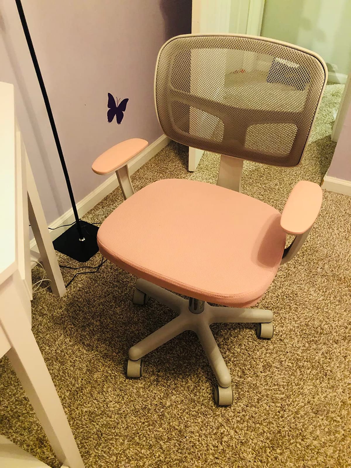 HONEY JOY Kids Desk Chair, Height Adjustable Children Study Chair, Swivel Mesh Task Student Chair, Universal Casters, Child Computer Desk Chair for Boys Girls Age 3-10 (Gray) customer photo 1