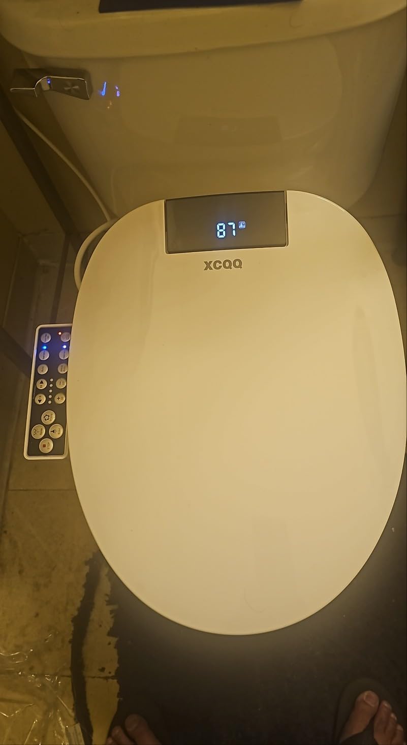 XCQQ Electric Heated Bidet Toilet Seat, Elongated, S9BL customer photo 1