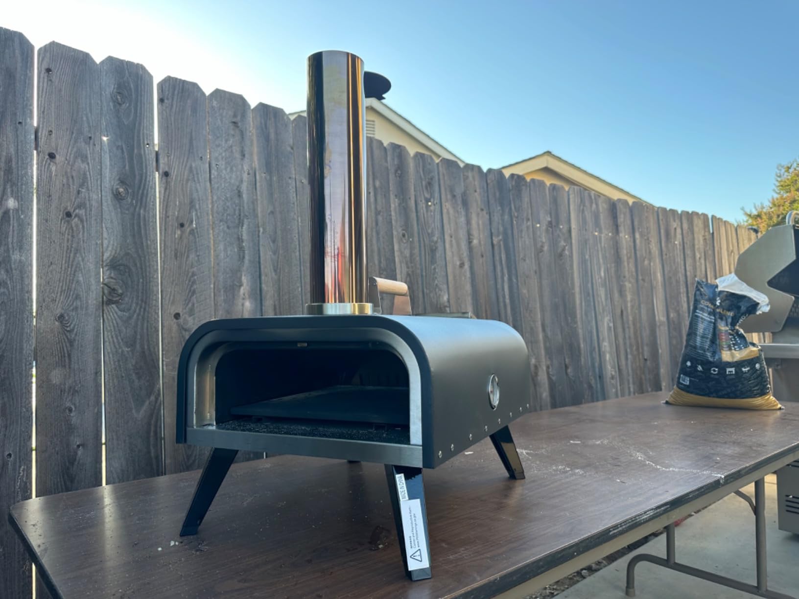 Pizza Oven Outdoor Wood Fired and Gas Pizza Oven 12 Multi-Fuel Pizza Oven, Portable Pizza Maker Oven Grill for Outside Backyard, with Gas Burner, Wood Tray, oven gloves, Peel, and Cutter customer photo 1