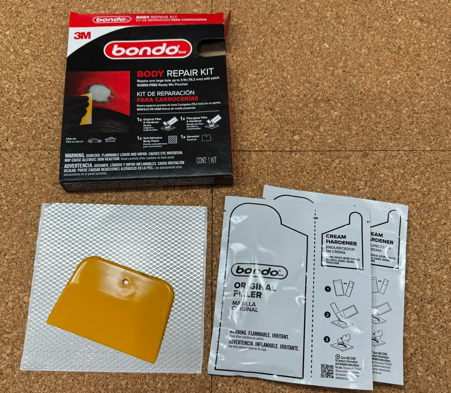Bondo Body Repair Kit Ready Mix Pouches, Repairs One Large Hole Up to 3