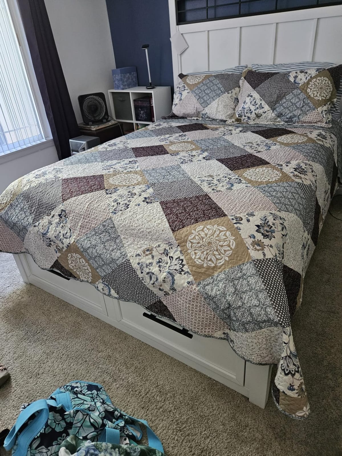 Travan 3-Piece Quilt Set Quilted Bedspread Cotton Coverlet Set Floral Oversized Quilted Bedding Set for All Season, White Vine, King Size customer photo 1