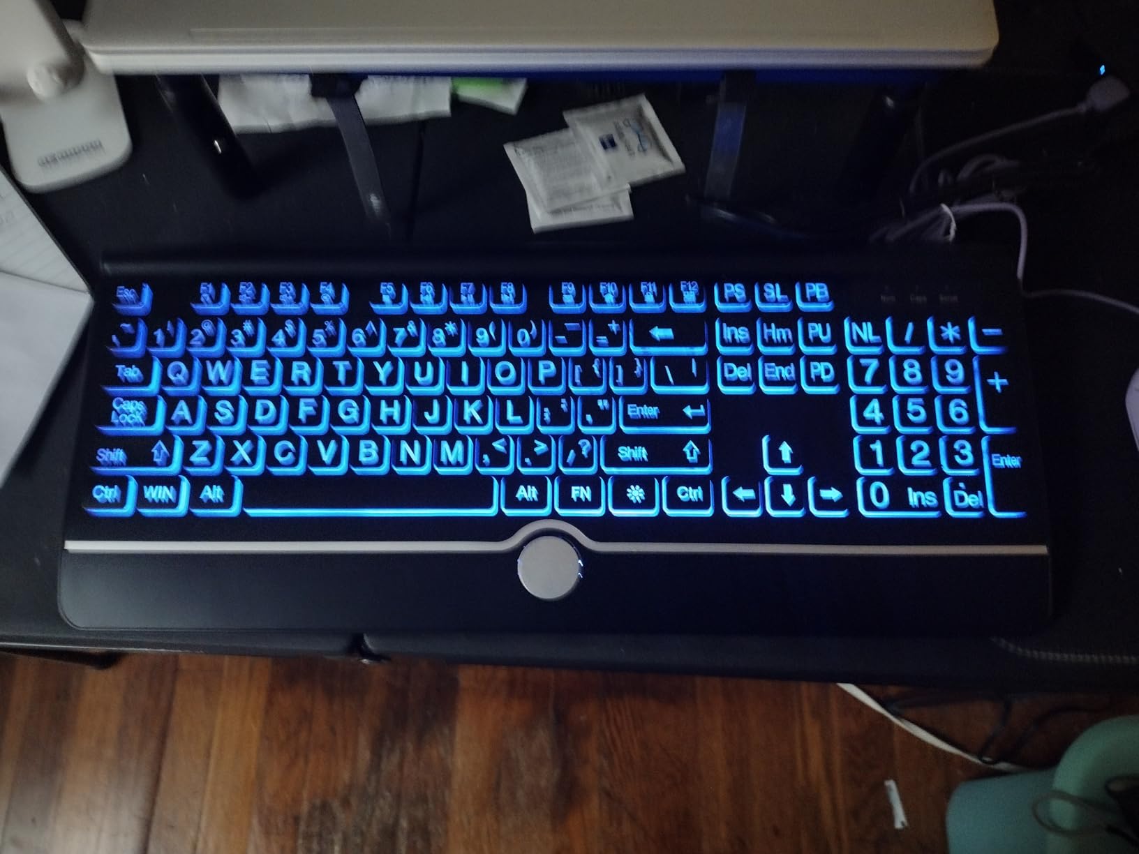Large Print Backlit Computer Keyboard, 7-Color Backlit Keyboard with Wrist Rest, USB Plug-and-Play, Oversize Letters Keys Easy to See and Type, Wired Light Up Keyboards for Laptop, PC, Gaming customer photo 2