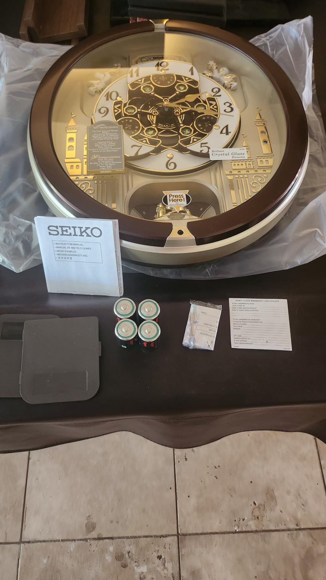 SEIKO QXM291BRH 18 Melodies in Motion Wall Clock with Rotating Pendulum customer photo 2