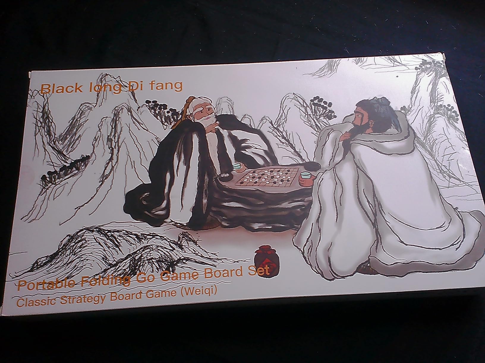 19 x19 Folding Go Game Set Board with and Bamboo Bowls and Imitation Jade Go Pieces。 customer photo 1