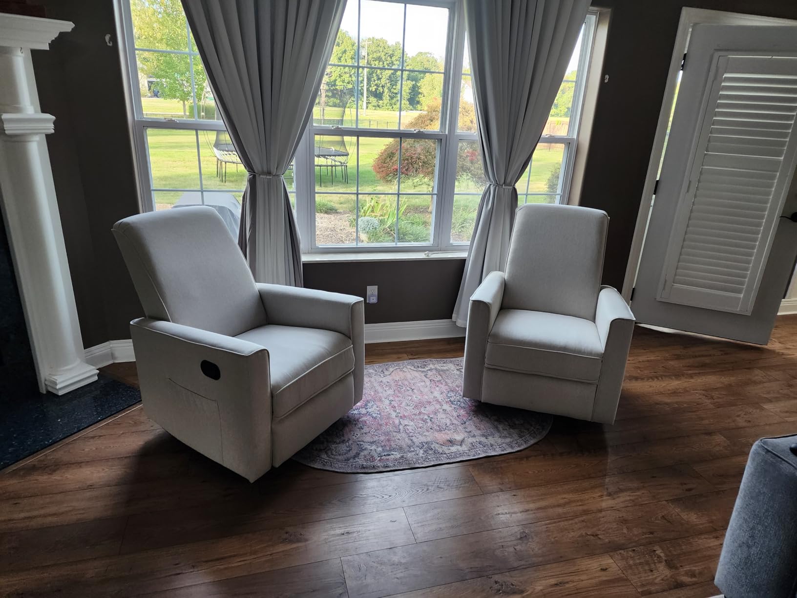 Evolur Raleigh Upholstered Manual Glider Recliner- Rocking & 360° Swivel with Smooth Glide - Greenguard Gold & FSC Certified - Modern Nursery and Living Room Chair in Light Sand customer photo 2