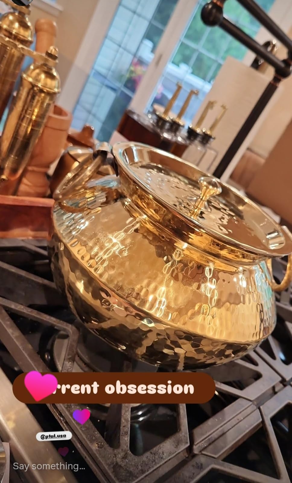 P•TAL 3.2 Qt Pure Brass Stock Pot with Brass Lid, Naturally Non-Stick Tin-Lined Interior, PTFE & PFOA Free, Handcrafted Hammered Cookware for Soup, Curry & Everyday Cooking customer photo 2