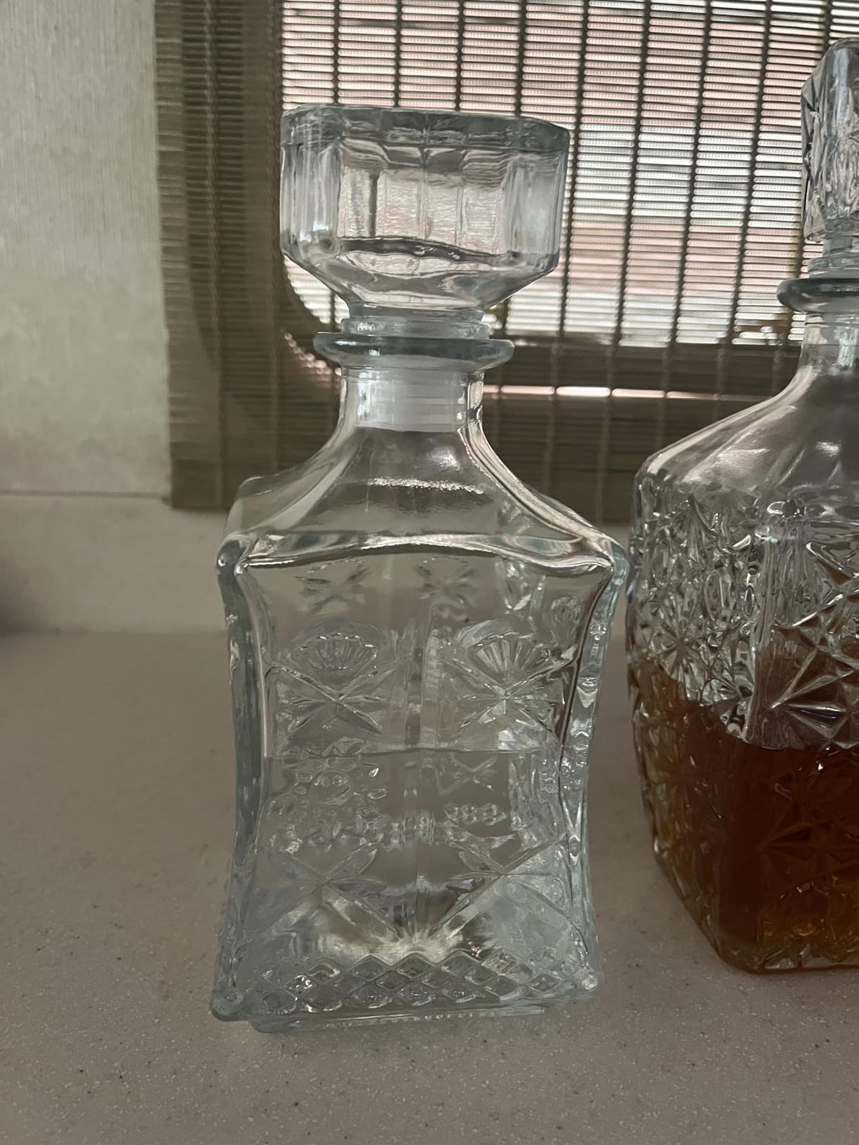 LAWADACH Whiskey Decanter Set of 3, Glass Alcohol Bottle Gift for Men, Dad customer photo 1
