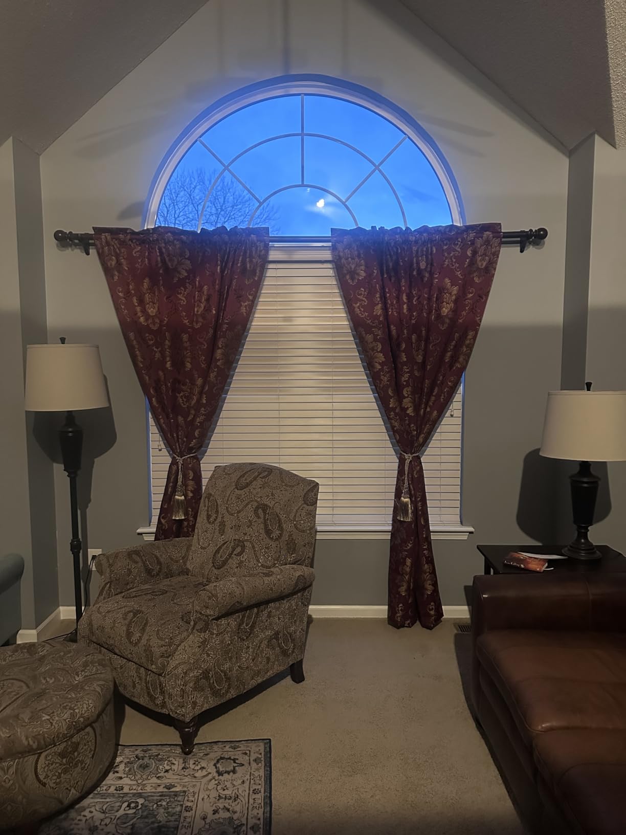 Loom and Mill Luxury Curtains for Bedroom 2 Panels, 52 x 84 Inch, Wine Red, Classic Lined Thick Jacquard Window Treatment Curtain Drapes with Tiebacks for Living Room customer photo 1
