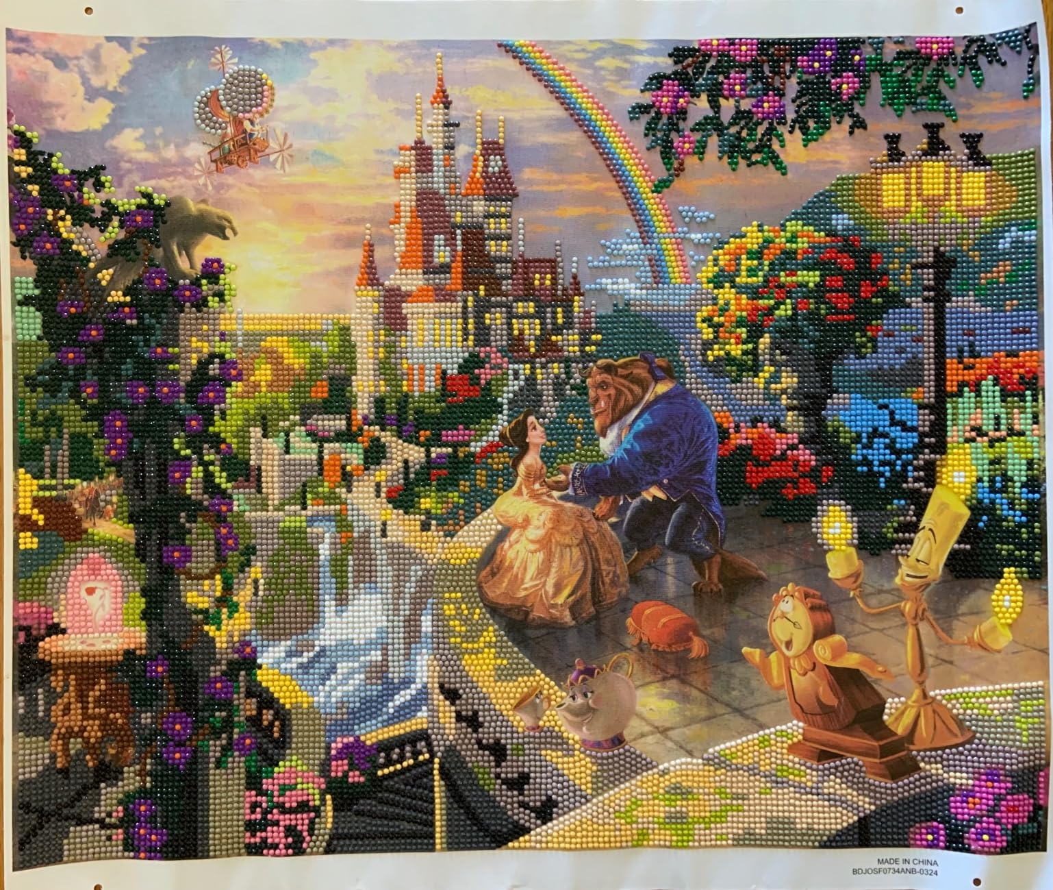 RoseArt Disney Dreams Thomas Kinkade Diamond Art Painting Kits - Beauty and The Beast Falling in Love Scene- DIY Diamond Jewel by Number Art 20