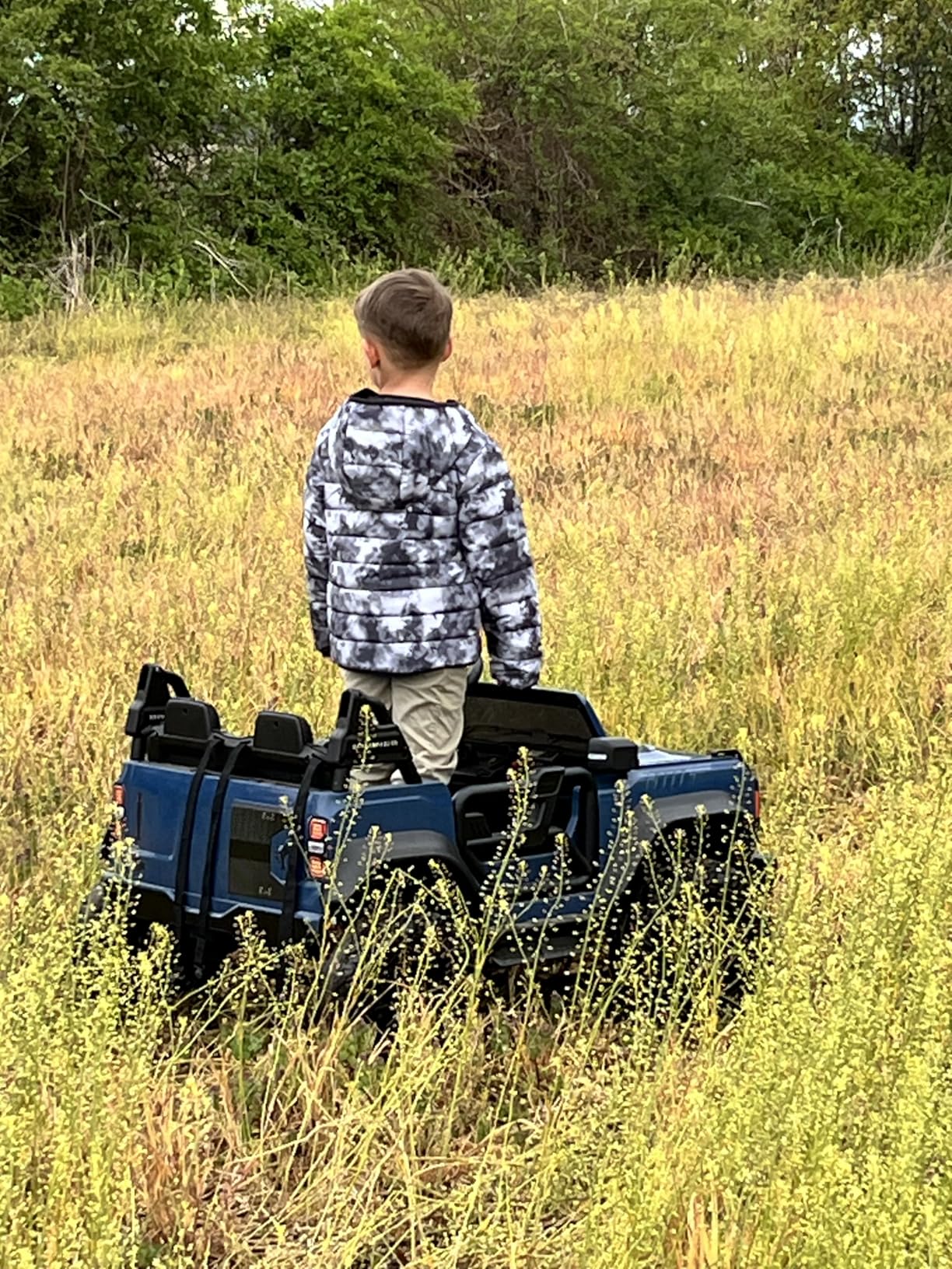ENYOPRO 2 Seater Ride On Car for Kids, 24V Licensed Ford Bronco Raptor Electric Power Ride On Truck Toy with Remote Control, 4 Wheels Shock Absorption, Soft Start, Bluetooth, Radio, 3 Speed - Blue customer photo 1