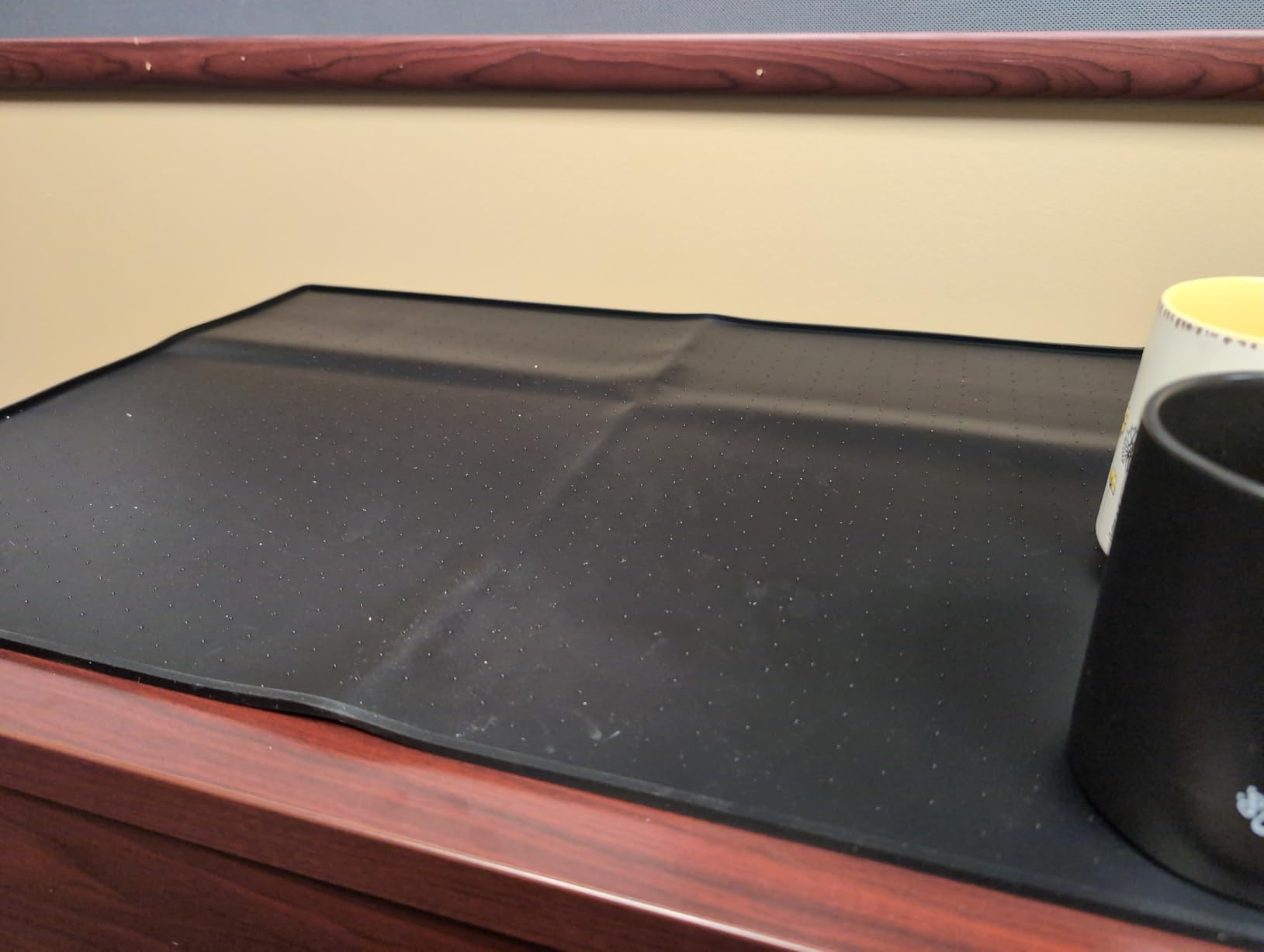 GORILLA GRIP Silicone Coffee Mat, Espresso Bar Essentials, 11.5x18.5 Black | 100% Waterproof, Multipurpose Slip and Heat Resistant Dish Drying Mat, Stays in Place, Keep Kitchen Counter Clean, Home Decor customer photo 1