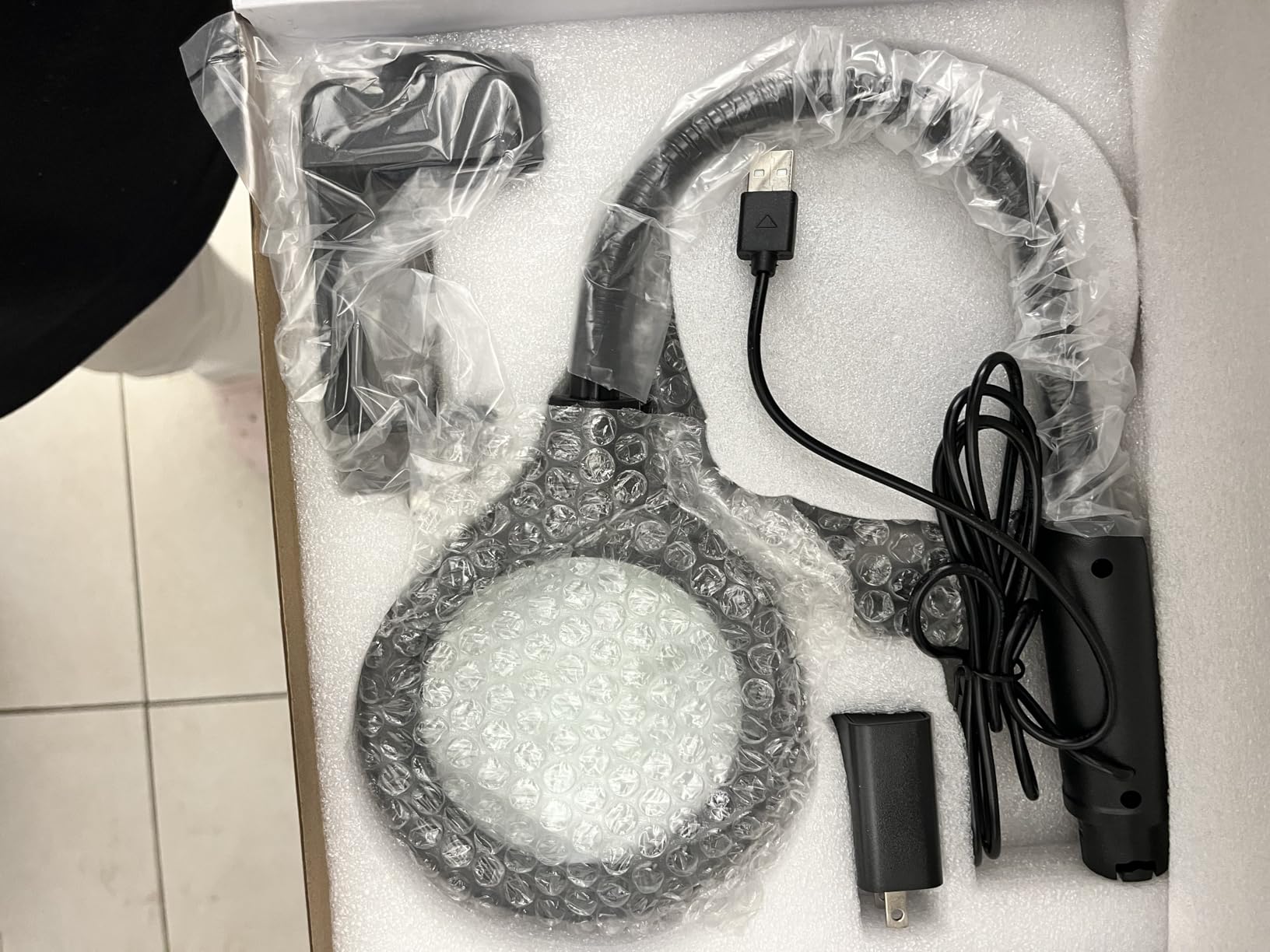 12X Magnifying Glass with Light and Stand, Real Glass, LED 5 Color Modes, Brightness Stepless Dimming Lighted Magnifier Hands Free with Flexible Gooseneck Desk Clamp Lamp for Close Work, Craft, Hobby customer photo 2