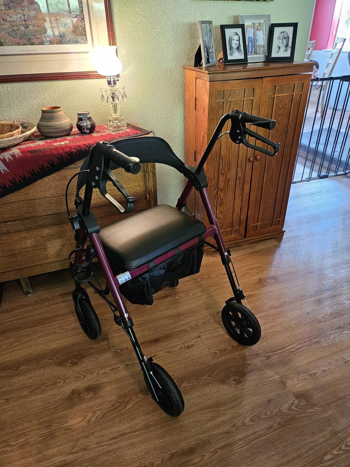 HOMLAND Foldable Rollator Walkers for Seniors with Seat, 17 lb Lightweight customer photo 1