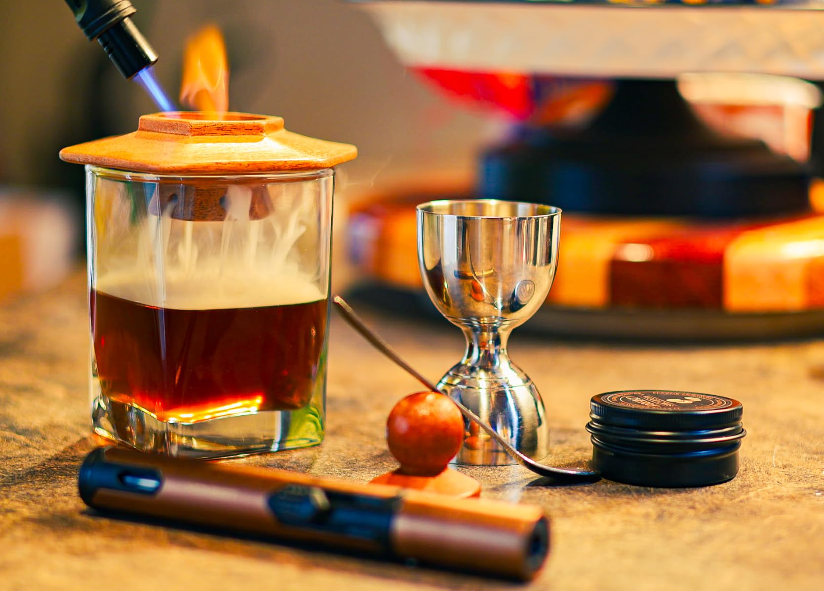 23Pcs Whiskey Smoker Kit with Torch-12 Wood Chips, Ice Ball Mold, Cocktail Smoker Infuser Kit, Old Fashioned Drink Smoker Kit, Birthday Bourbon Whiskey Gifts for Men,Dad,Him, Valentine's Day Gifts customer photo 1
