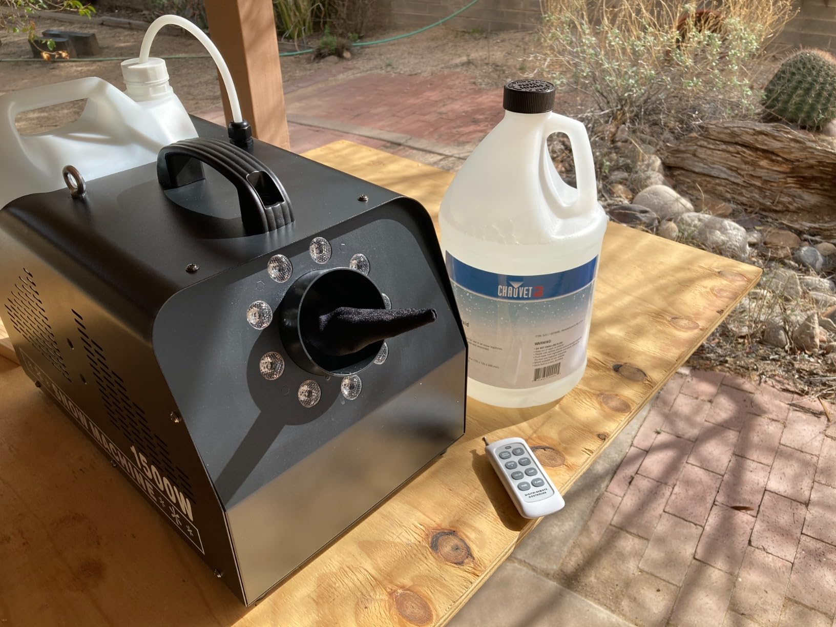 1500W Snow Machine for Outdoor with RGB Light for Party customer photo 2