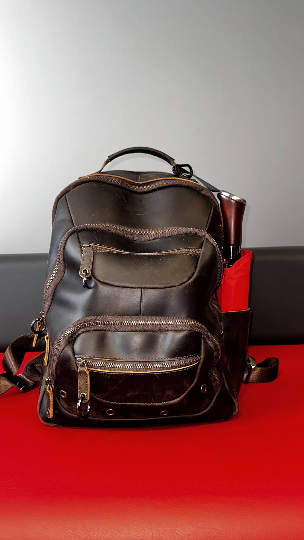 TIDING Full Grain Leather Backpack for Men 16 Inch Laptop Travel Daypack customer photo 1