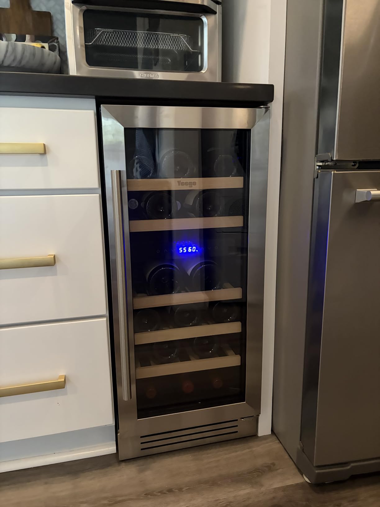 Yeego 24 Inch Wine Fridge, 52 Bottle Dual Zone Wine Cooler with Glass Door | Built-In or Freestanding, Under Counter Wine Refrigerator with 40-65°F | For Home Bar, Kitchen customer photo 1