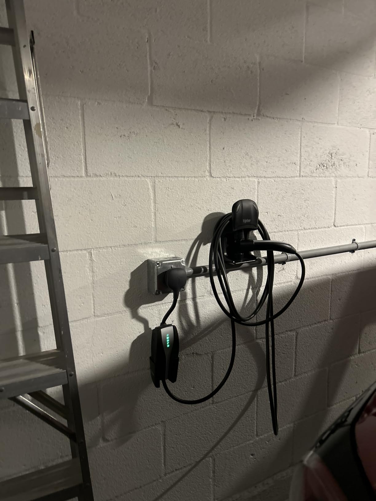 VIPTOO J1772 EV Charger Holder Wall Mount | 5-position 0 to 180 degree rotation helps align J1772 connectors; durable ABS keeps charging cables tidy and off the garage floor customer photo 1
