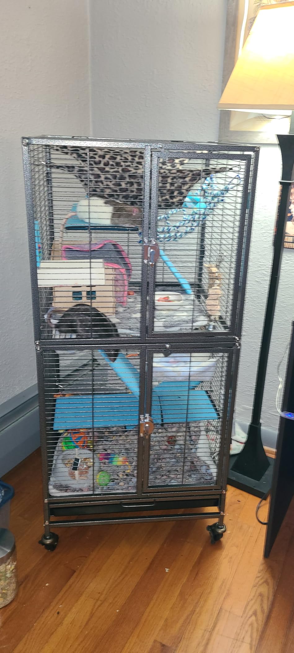 Deluxe Double Unit Two Full Story Small Animal Critter Home Rolling Cage customer photo 1