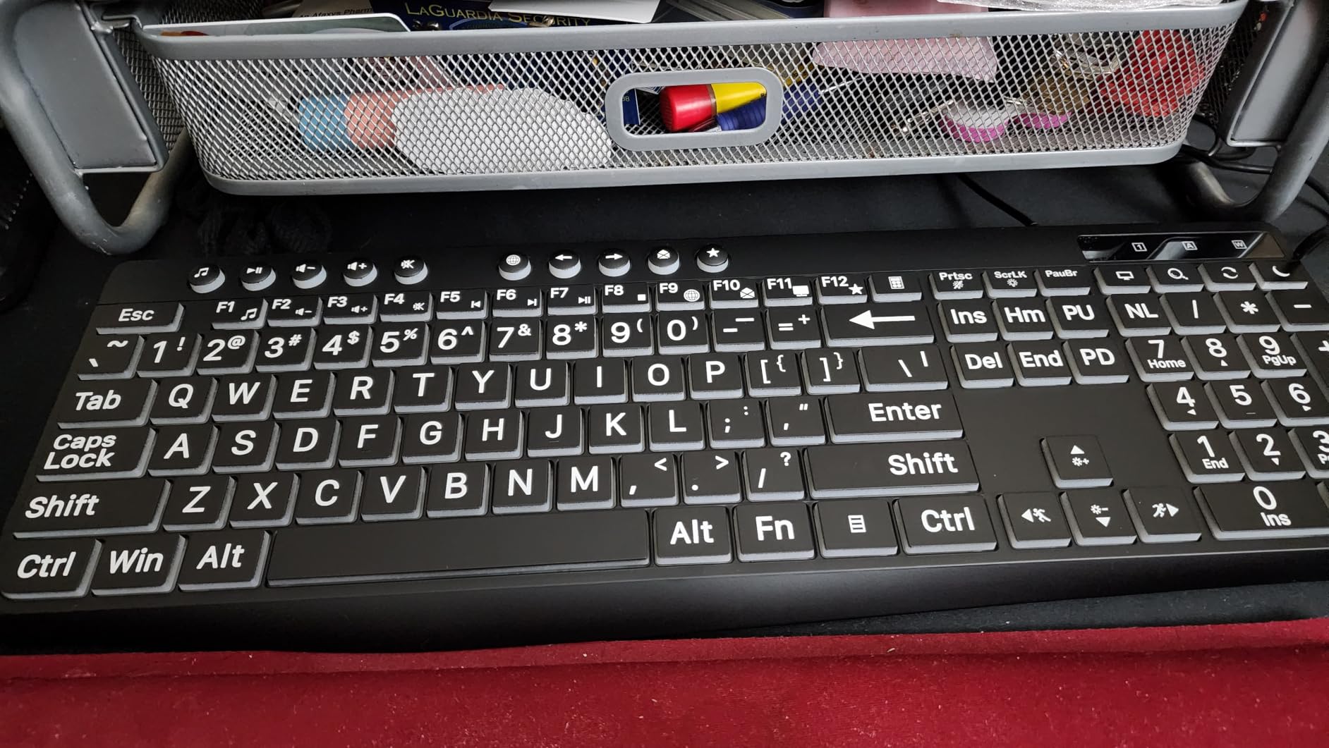 OMOTON Large Print Backlit Keyboard with Dual USB C and USB A Interface | Oversize Font Key with White Backlight Easier to See and Type, Full Size Wired Computer Keyboard for Windows, PC, Laptop customer photo 1