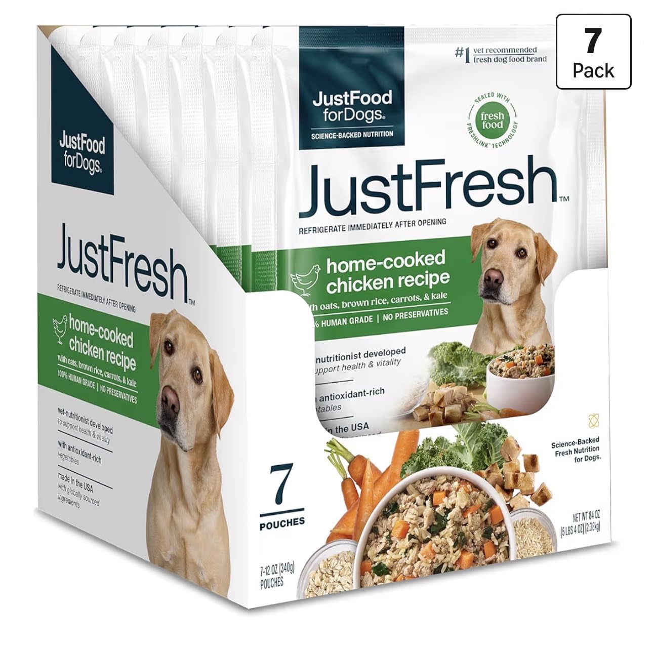 JustFoodForDogs JustFresh Fresh Wet Dog Food or Topper - Chicken, 7 Pack customer photo 2