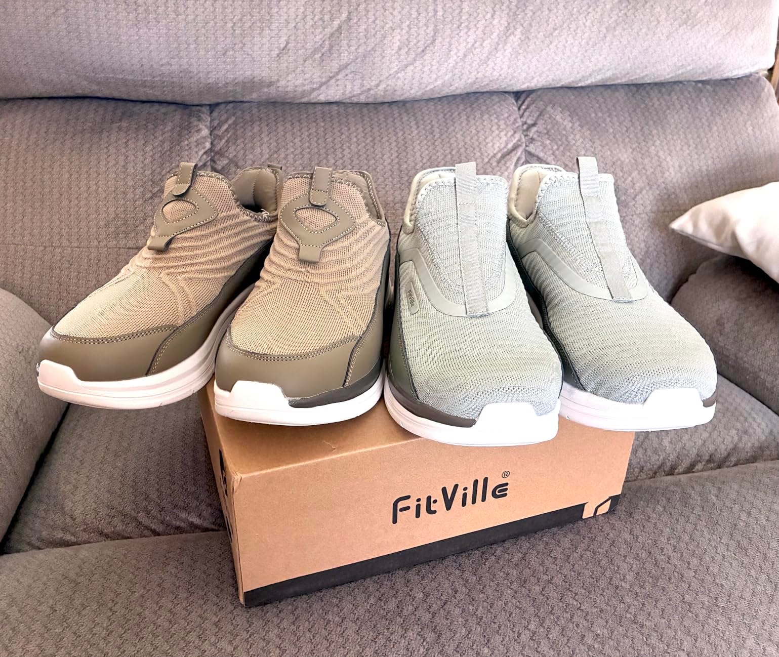 FitVille Men's Extra Wide Slip on Walking Shoes with Arch Support Men Slip on Sneakers for Foot Pain Relief-Stepease V2 customer photo 2