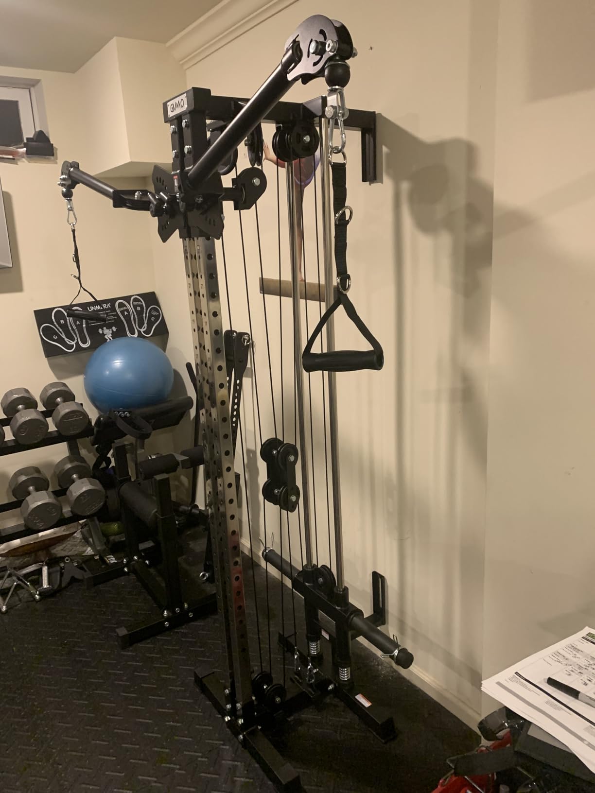 GMWD Cable Machine Home Gym, Wall Mounted Cable Machine with Dual Swivel Arms and 22 Adjustable Positions, All-in-One Cable Crossover Machine for Home Gym customer photo 2