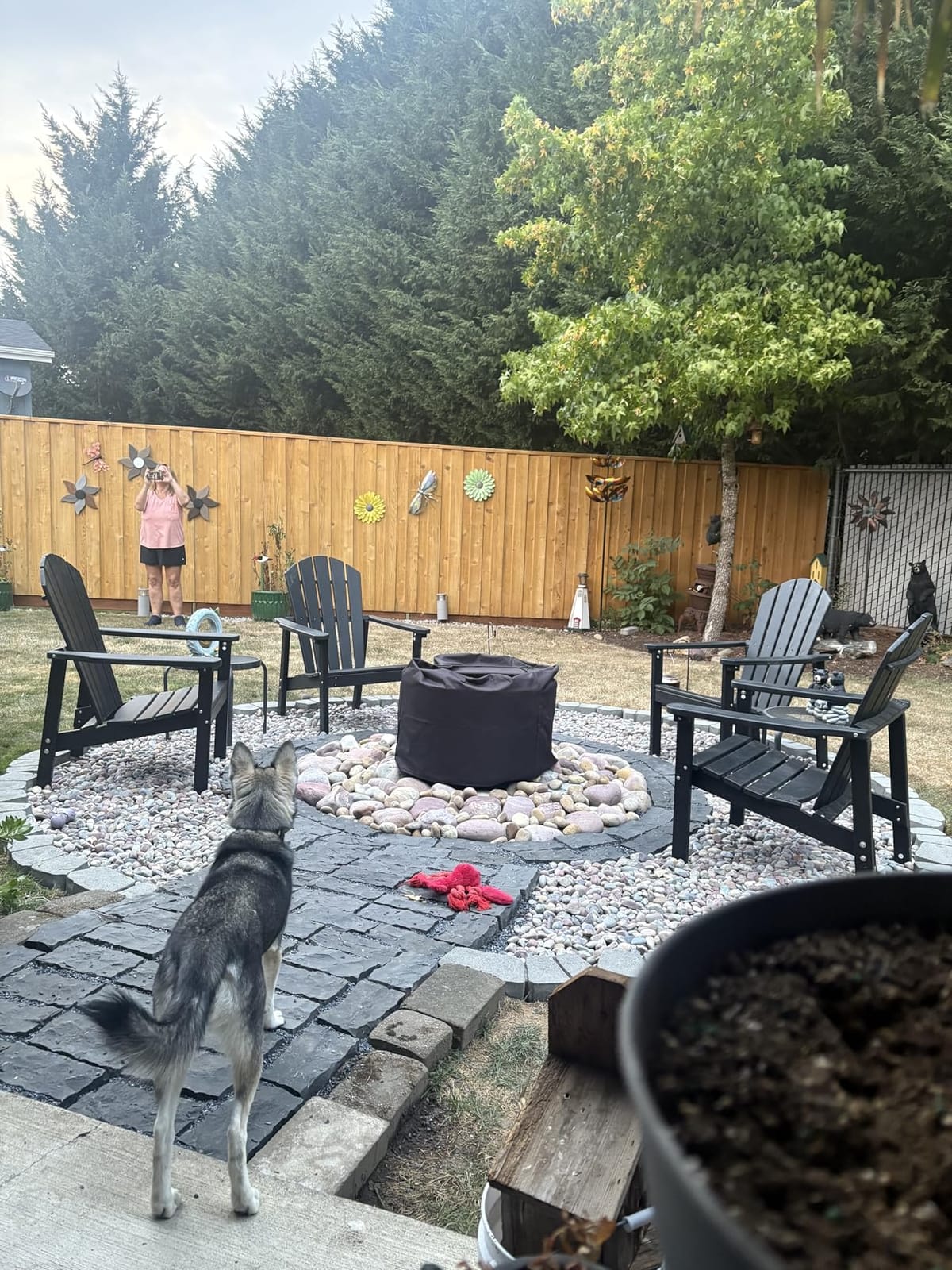 nevilywood Stackable Adirondack Chairs Set of 4,Compact HDPE,Aruba | 26.3 Wide HDPE,380lb,All-Weather Outdoor.Maintenance-Free.Stackable for Storage.25Curved Straight Backrest.Quick Assembly customer photo 1