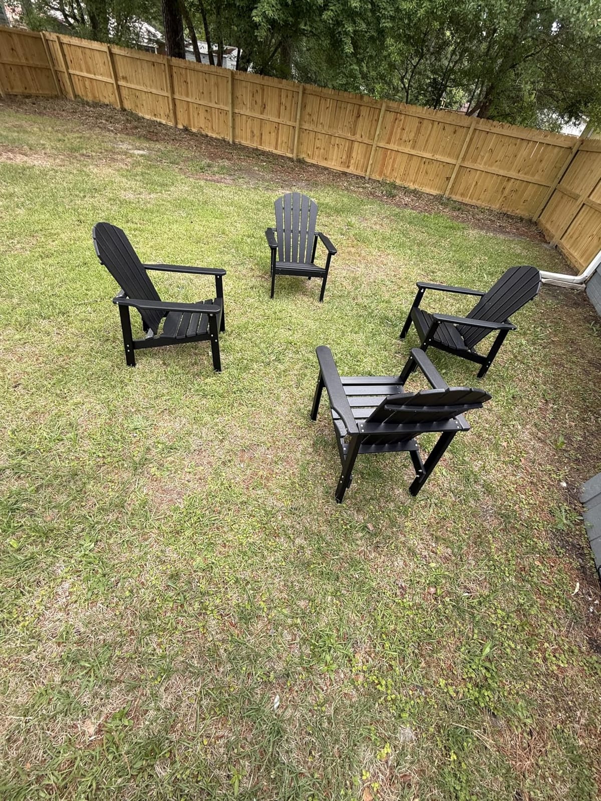 nevilywood Stackable Adirondack Chairs Set of 4,Compact HDPE,Aruba | 26.3 Wide HDPE,380lb,All-Weather Outdoor.Maintenance-Free.Stackable for Storage.25Curved Straight Backrest.Quick Assembly customer photo 2
