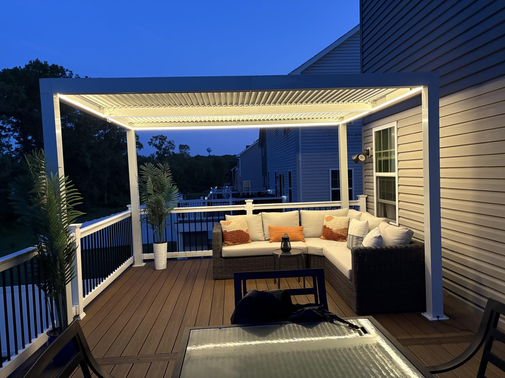PURPLE LEAF Louvered Pergola 12' x 14' with LED Adjustable Aluminum Patio customer photo 1