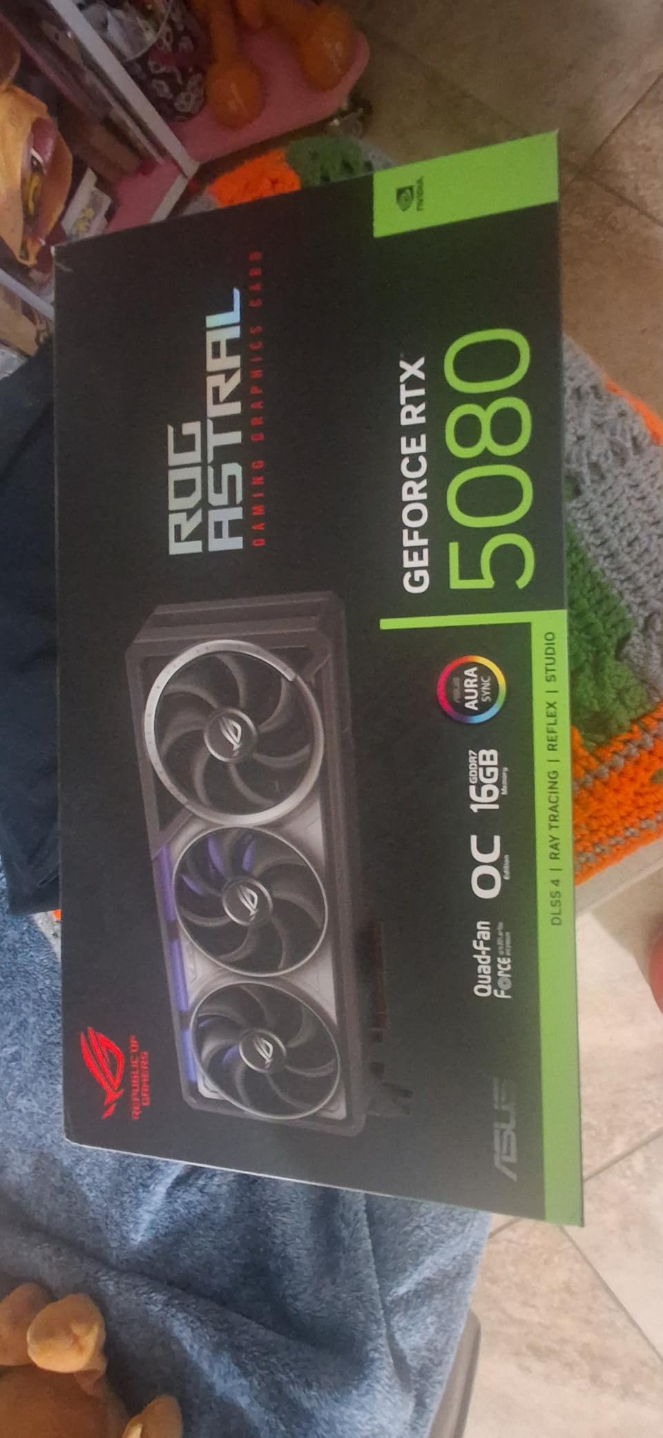 ASUS ROG Astral NVIDIA GeForce RTX™ 5080 16GB GDDR7 OC Edition Gaming Graphics Card (PCIe® 5.0, HDMI®/DP 2.1, 3.8-Slot, 4-Fan Design, Axial-tech Fans, Patented Vapor Chamber), 3 Year Warranty customer photo 1