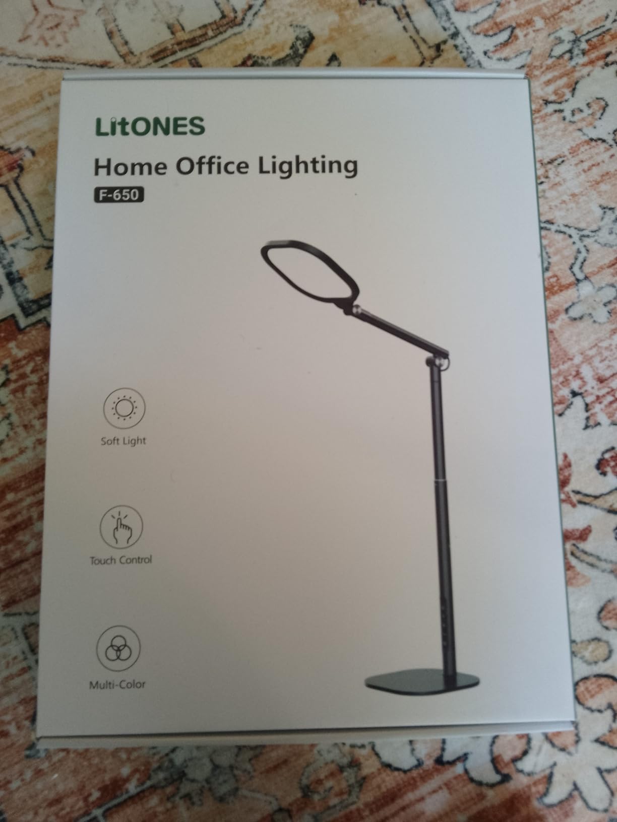 LitONES Tall LED Desk Lamps Home Office, Edge-Lit Eye-Care, 50 Light Modes | 40