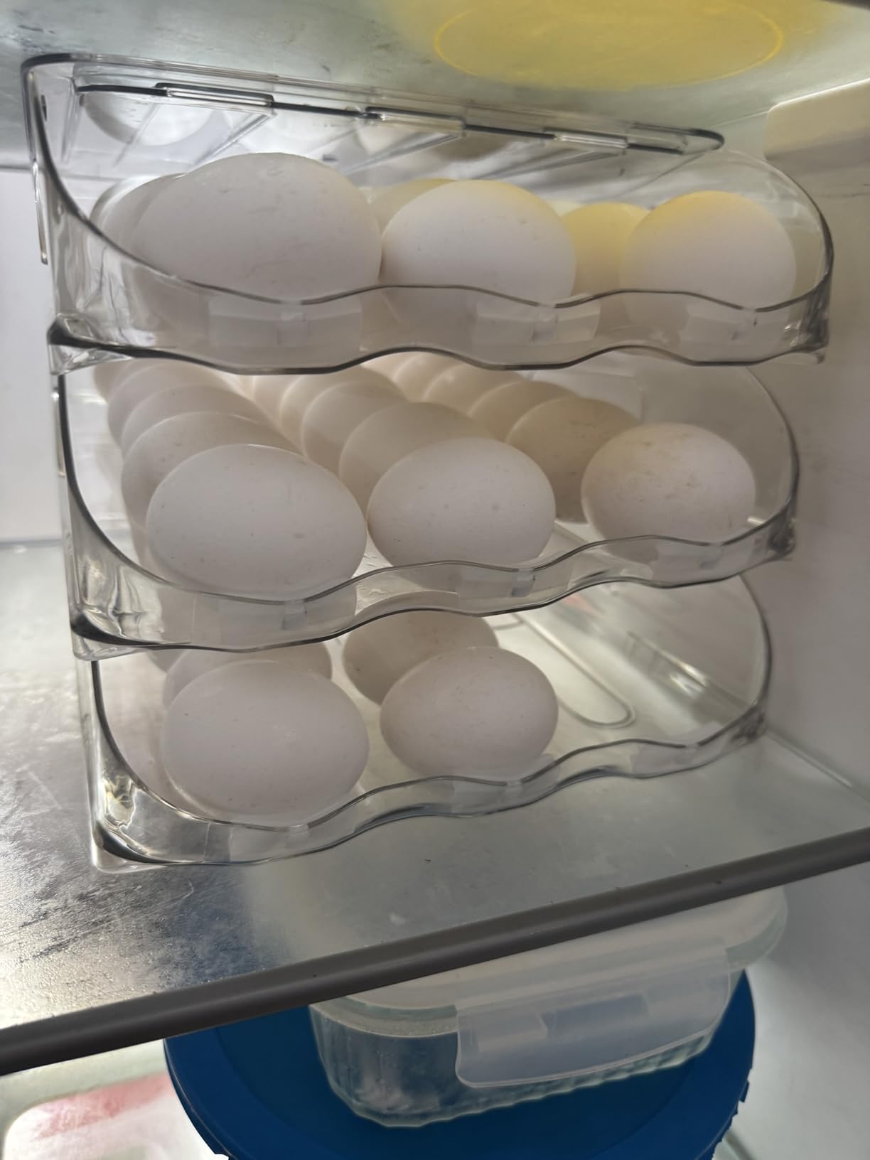SMRCAD 36-Egg Holder for Fridge with Silicone Bumpers, Auto-Rolling Desigin customer photo 1