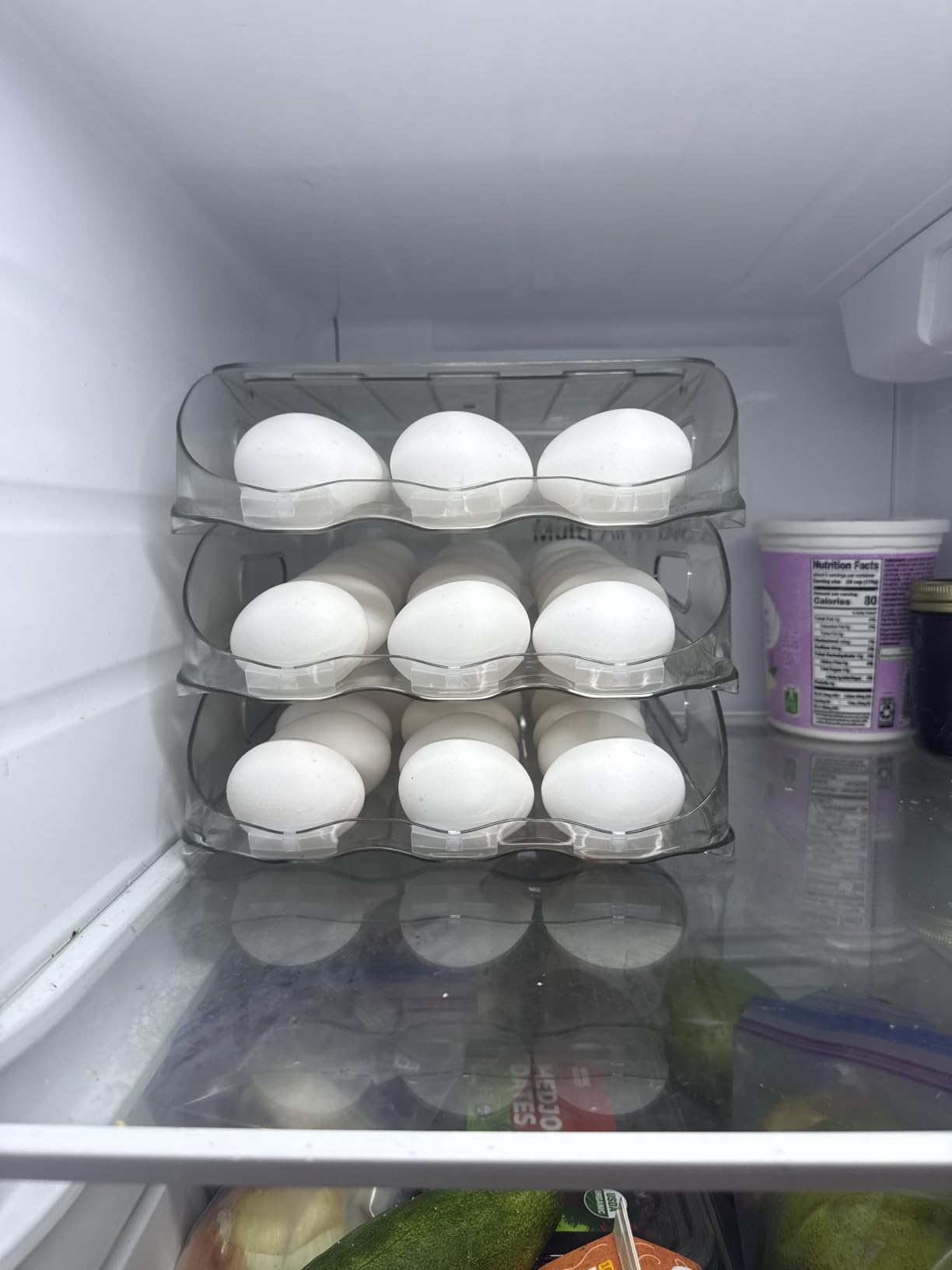 SMRCAD 36-Egg Holder for Fridge with Silicone Bumpers, Auto-Rolling Desigin customer photo 2