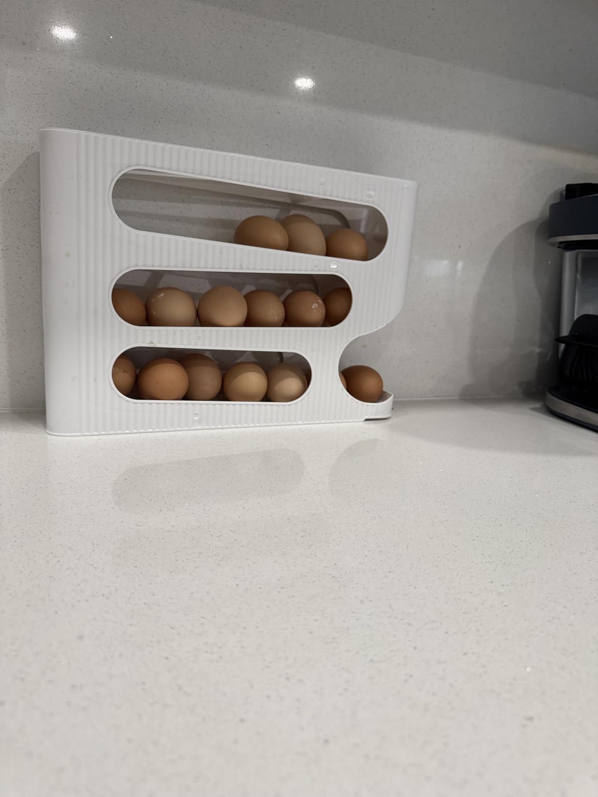 Sotfamily FIFO Egg Holder for Fridge, Egg Organizer fits 28 Large Size Eggs customer photo 1