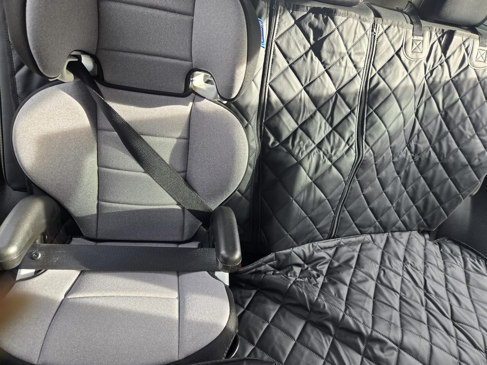 Dog Car Seat Cover for Back Seat,Leather Back Seat Cover,Stnd | Black,PU,Waterproof,Nonslip,Anti-Scratch,Rear Dog Seat Covers Fit Middle Armrest for Most Vehicles,SUVs,Sedans customer photo 2