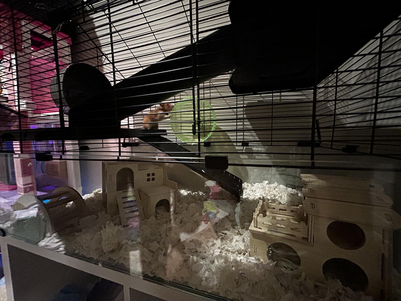 VEVOR Hamster Cage, 360°Viewing Transparent Hamster Habitats, Small Animal Cage, 29.5 x 17.3 x 24 in, Ventilated Pet Mouse Cages with Water Bottle, Portable Hamster House for Rats, Guinea Pigs customer photo 1