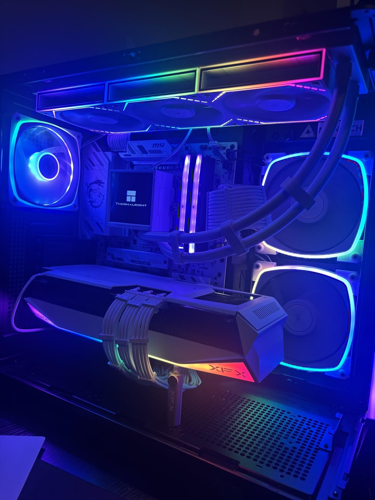 XFX Mercury AMD Radeon RX 9070XT OC Gaming White Edition with RGB 16GB GDDR6, HDMI 3xDP, RDNA 4 RX-97TRGBBW9, Graphics Card, Compatible with Desktop PCs customer photo 1